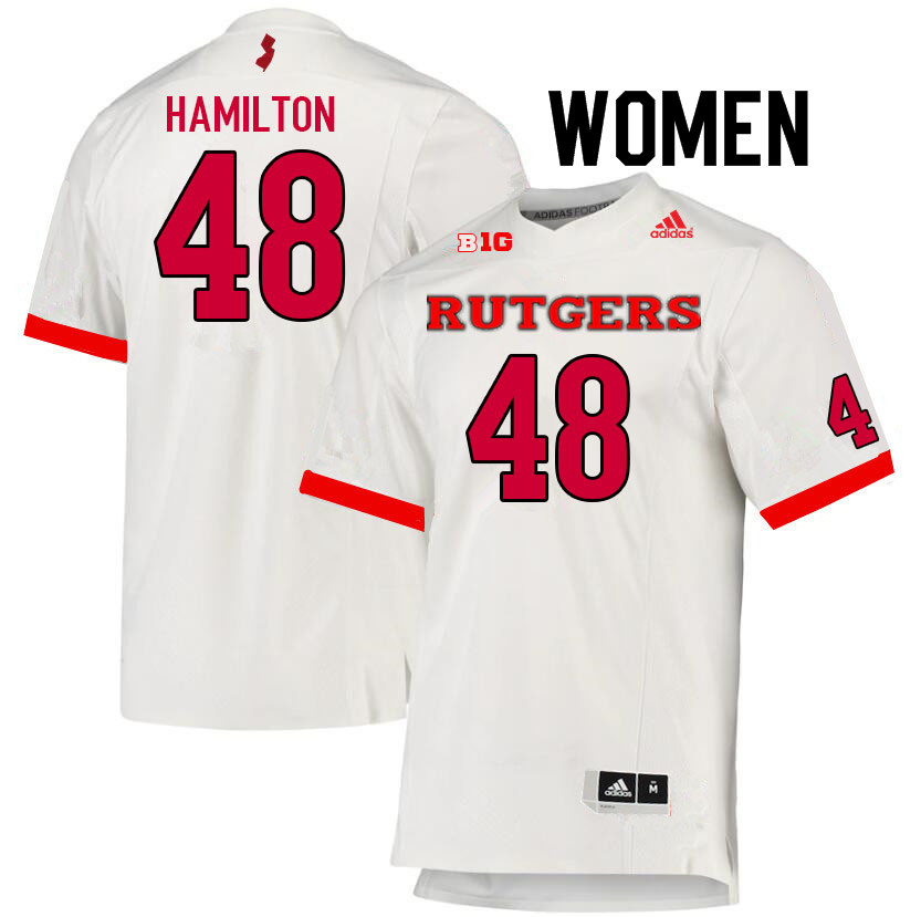 Women #48 Kyonte Hamilton Rutgers Scarlet Knights College Football Jerseys Sale-White